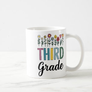 Mug Enseignant de troisième année Wildflower Retour à