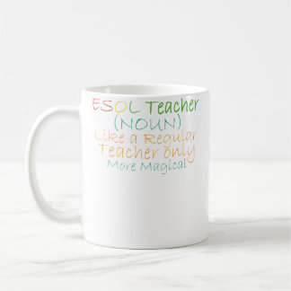 Mug Enseignant Esol Nom Comme Un Enseignant Régulier S