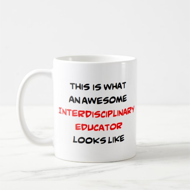 Mug enseignant interdisciplinaire, génial (Gauche)