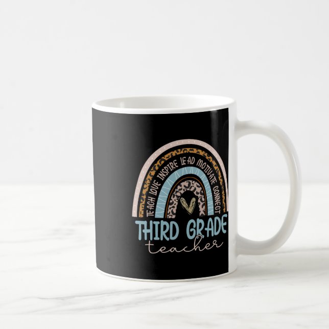 Mug Enseignant Leopard Boho Rainbow Retour À L'École (Droite)