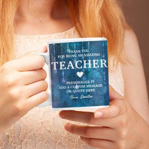 Mug Enseignant Merci Message sincère Personnalisé