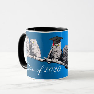 Mug ENSEIGNANT OWL, PETIT OWLS DIPLÔMÉ PARTIE Bleu