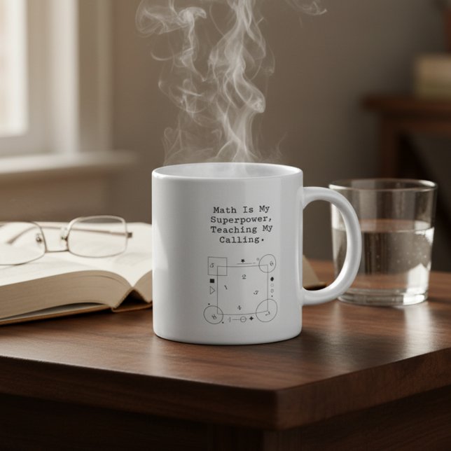 Mug Enseignant Superpuissance Mathématique | Vocation  (Créateur téléchargé)