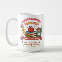 Mug Enseignante Maternelle Rétro Mignon