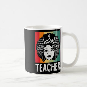 Mug Enseignante noire Afro Retro Mois de l'histoire no