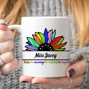 Mug Enseignants fleur sauvage Appréciation, enseignant