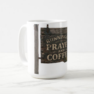 Mug Enseigne en bois rustique Fonctionnant à la prière