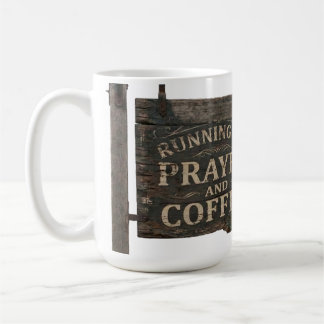 Mug Enseigne en bois rustique Fonctionnant à la prière