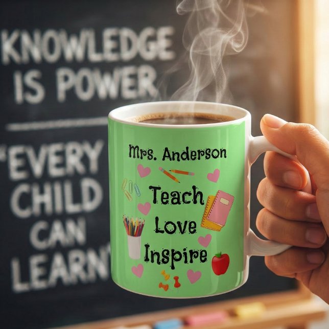 Mug Enseigner l'amour inspirer - Enseignant personnali (Créateur téléchargé)