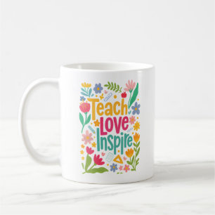 Mug Enseigner l'amour Inspirer la conception rétro du 