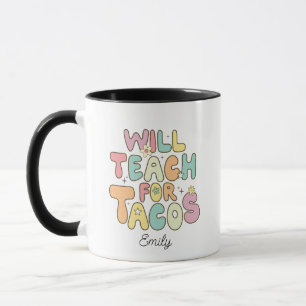 Mug Enseignera Tacos Mignonne Enseignant Super drôle