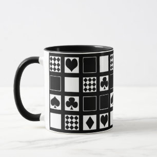 Mug Enseignes de cartes à jouer de casino cœurs croix 