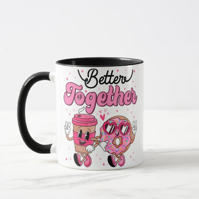 Mug Ensemble Café & Donut Design de la Saint-Valentin  (Gauche)