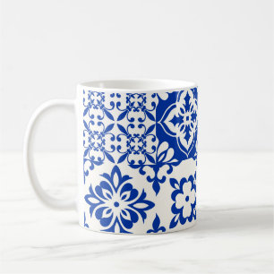 Mug Ensemble de 16 azulejos en bleu, blanc. Original