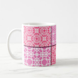 Mug Ensemble de 6 motif géométrique transparent. Vinta