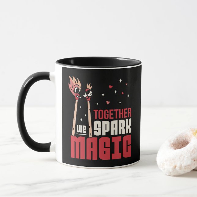 MUG ENSEMBLE, NOUS SPARK MAGIC CORCHES COUPLE (Avec donut)