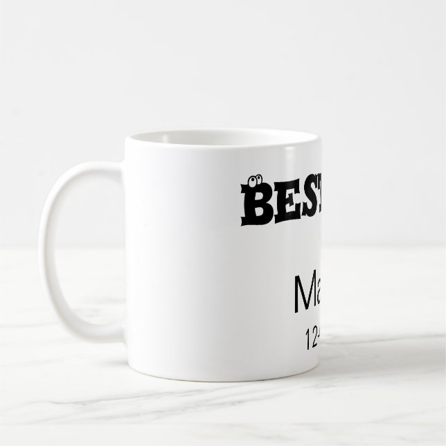 Mug enterrement de vie de garçon témoin ajouter un nom (Gauche)