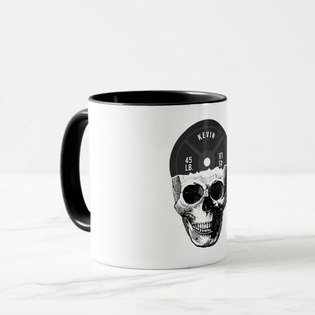 Mug Entraînement au crâne en plaque de poids Fitness (Devant gauche)
