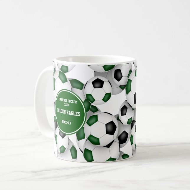 Mug entraîneur de football cadeau commémoratif vert no (Devant gauche)