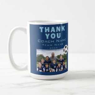Mug Entraîneur de Football Soccer Photo d'Équipe