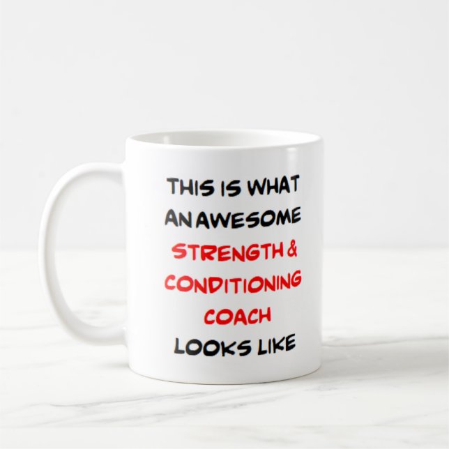 Mug entraîneur de force et de conditionnement, génial (Gauche)