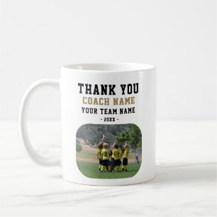 Mug Entraîneur Merci avec nom d'équipe Photo