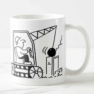 Mug Entrepreneur de démolition avec bulldozer de café