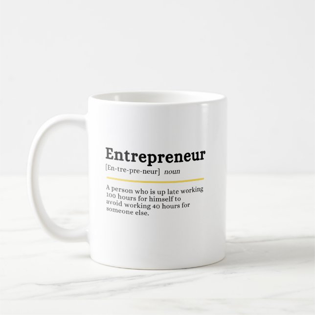 Mug Entrepreneur Noun Definition Motivational Business (Gauche)