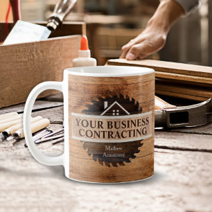 Mug Entrepreneur sur mesure en bois rustique