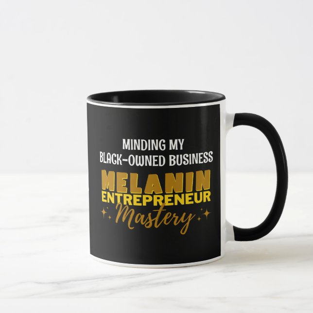 Mug Entreprise Noire MELANIN MASTERY Monogramme (Droite)