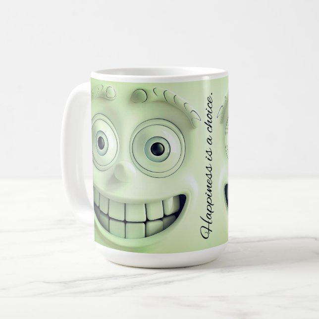 Mug Enveloppement en 3D de la boue du visage sarcastiq (Devant gauche)