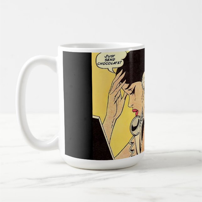 Mug Envoyer juste Chocolat art Vintage (Gauche)