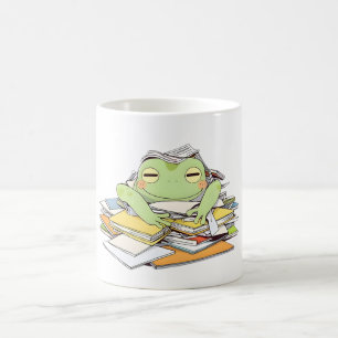 Mug Envoyez de l'aide Grenouille Enfouie sous la Paper