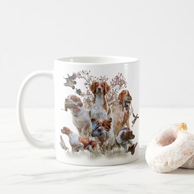 Mug Epagneul Breton, Bretagne Espagne (Avec donut)