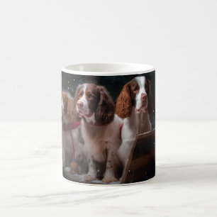 Mug Épagneul breton décoration de Noël de traîneau enn