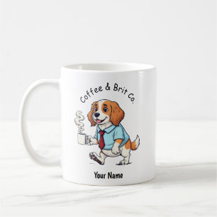 Mug Épagneul breton drôle en costume d'affaires avec c