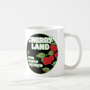 Mug Ephemera vintage, comté de Cherryland Door, Wiscon