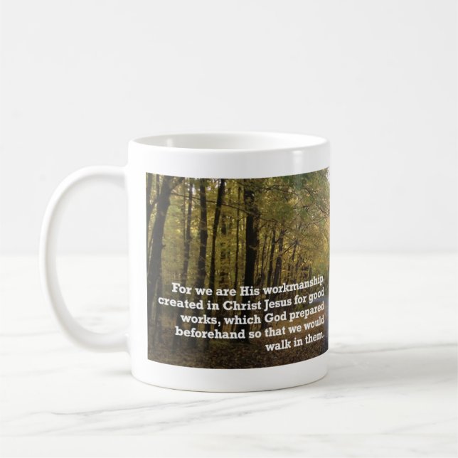 Mug Éphésiens 2:10 Inspirational Bible Verse (Gauche)