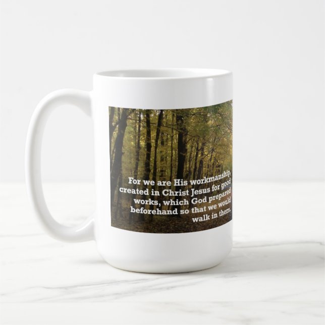 Mug Éphésiens 2:10 Inspirational Bible Verse (Gauche)