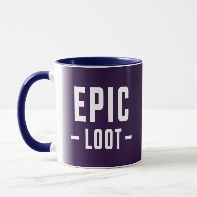 Mug Epic Loot Gamer Purple White Ado Slogan (Gauche)