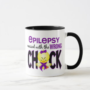 Mug Épilepsie salie avec le poussin faux