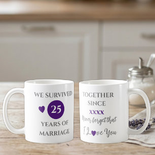 Mug Épouse 25 ans de mariage année pourpre