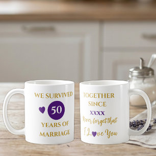 Mug Épouse 50 ans de mariage année pourpre