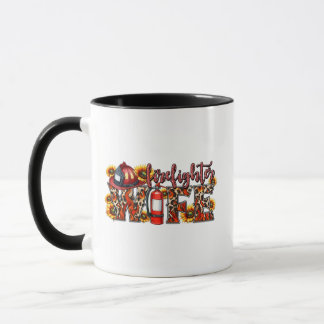 Mug Épouse de POMPIER – Impression de tournesol léopar