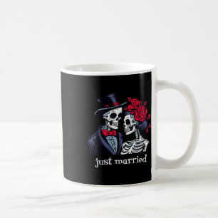 Mug Épouse de squelette rose &amp; Groom, juste marié 
