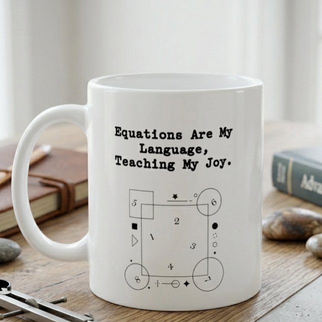 Mug Équations Ma Langue | Enseigner Ma Joie Math (Créateur téléchargé)