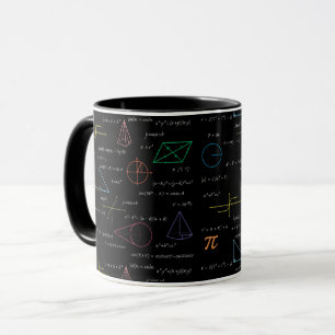 Mug Équations mathématiques colorées Formules mathémat