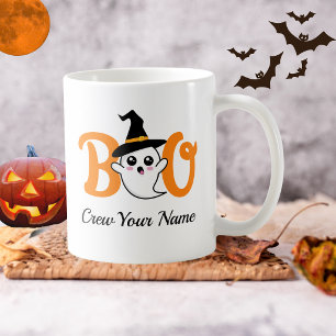 Mug Équipage de fantôme orange Halloween Famille Perso