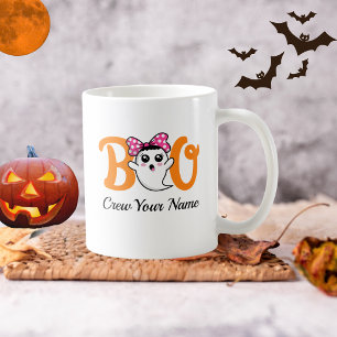 Mug Équipage de fantôme orange Halloween Famille Perso