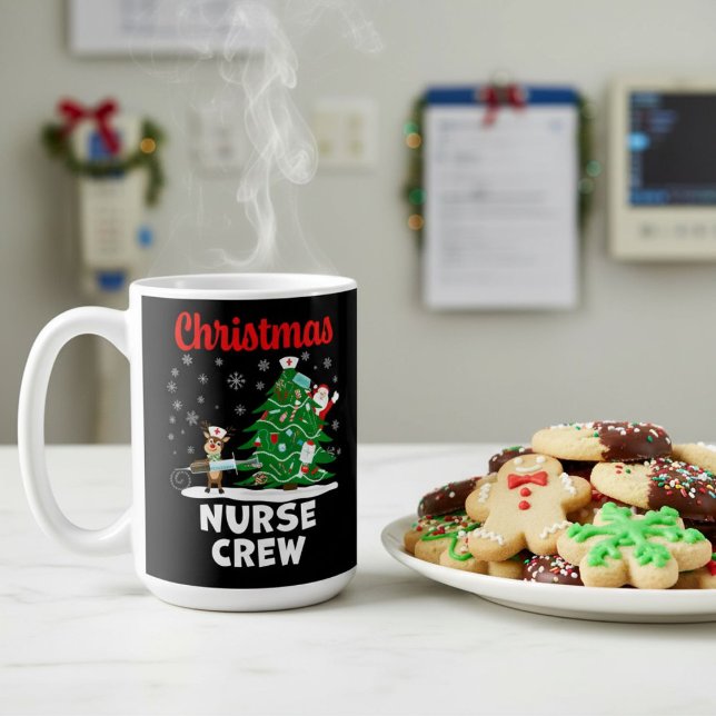 Mug Équipage de l'infirmière de Noël avec Père Noël et (Créateur téléchargé)